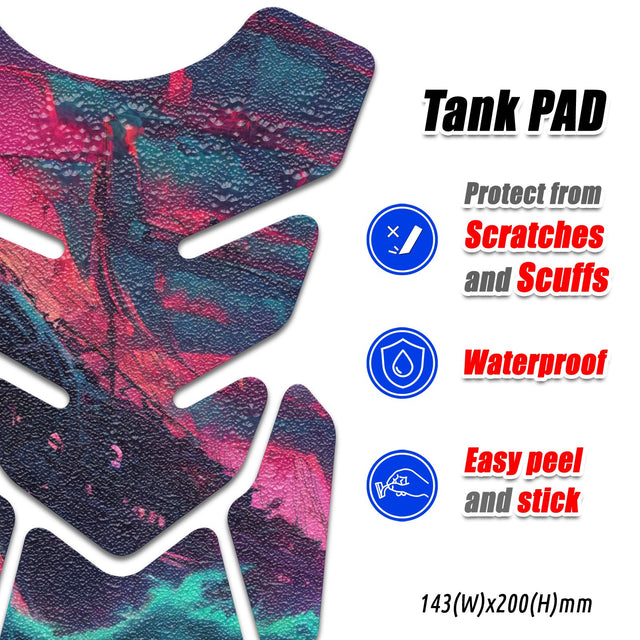 Motorcycle Tank Protectors Gas Tank Pad Shield Anti Slip Pattern Japanese Sci Fi