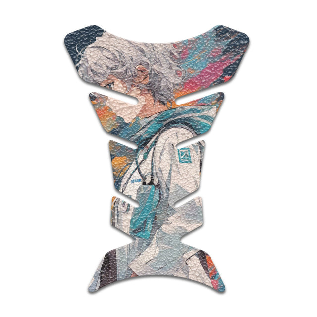 Motorcycle Tank Protectors Tank Pad Gas Anti Slip Pattern Fish Bone Abstract Anime