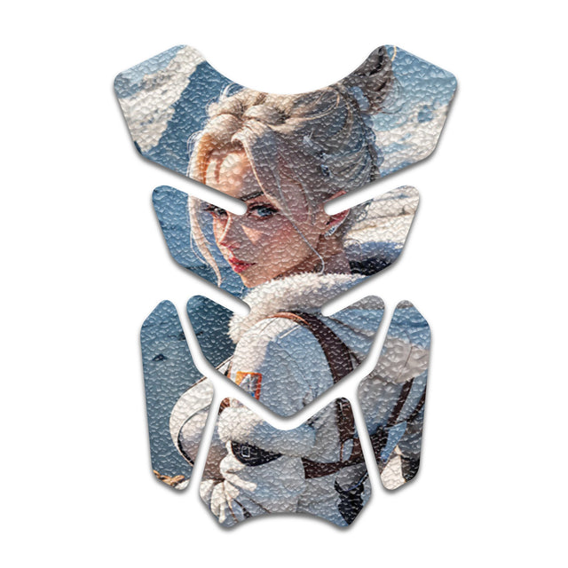 Motorcycle Tank Protectors Gas Tank Pad Shield Anti Slip Pattern Vintage Wave - StickerBao Wheel Sticker Store