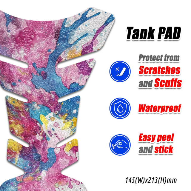 Motorcycle Tank Protectors Tank Pad Gas Anti Slip Pattern Fish Bone Anime Artistic