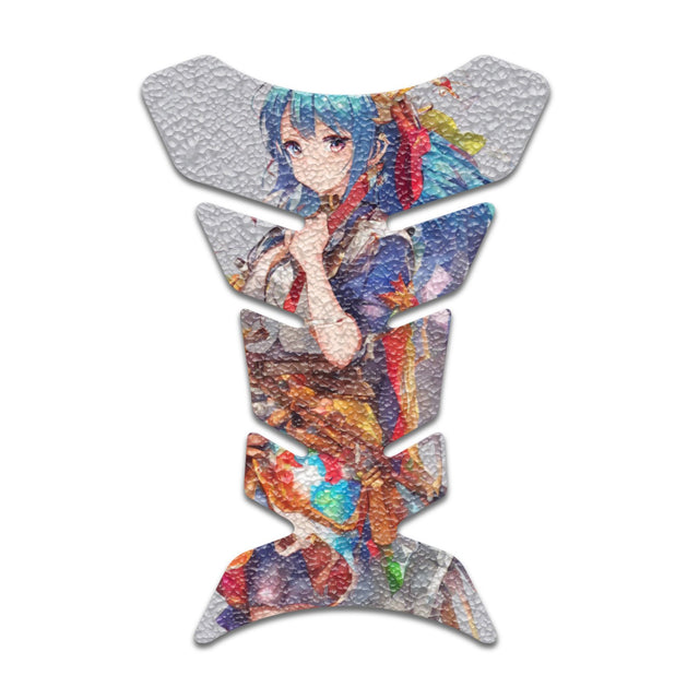 Motorcycle Tank Protectors Tank Pad Gas Anti Slip Pattern Fish Bone Abstract Anime