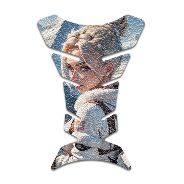 Motorcycle Tank Protectors Tank Pad Gas Anti Slip Pattern Fish Bone Vintage Wave - StickerBao Wheel Sticker Store