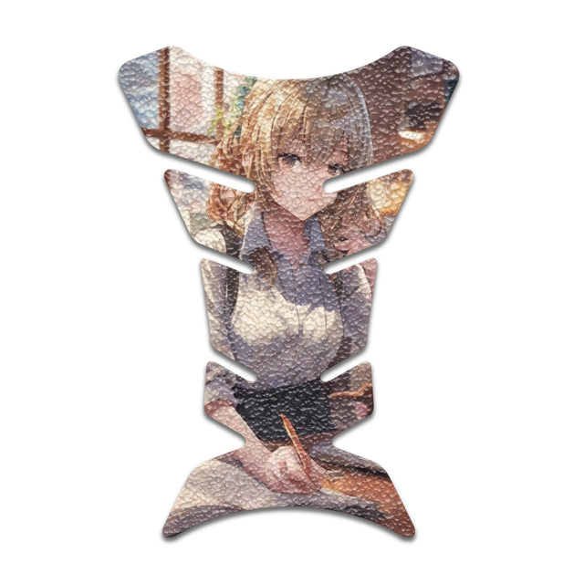 Motorcycle Tank Protectors Tank Pad Gas Anti Slip Pattern Fish Bone Abstract Anime