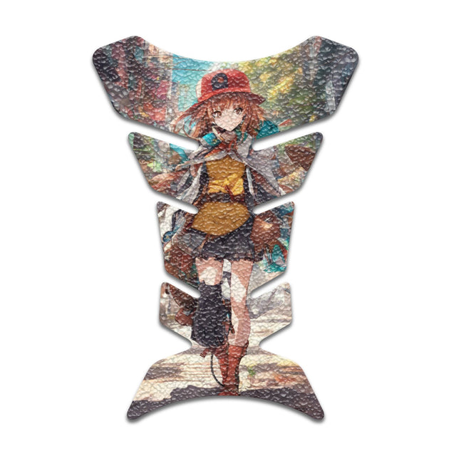 Motorcycle Tank Protectors Tank Pad Gas Anti Slip Pattern Fish Bone Abstract Anime