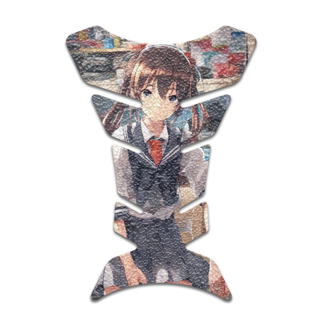 Motorcycle Tank Protectors Tank Pad Gas Anti Slip Pattern Fish Bone Anime Artistic
