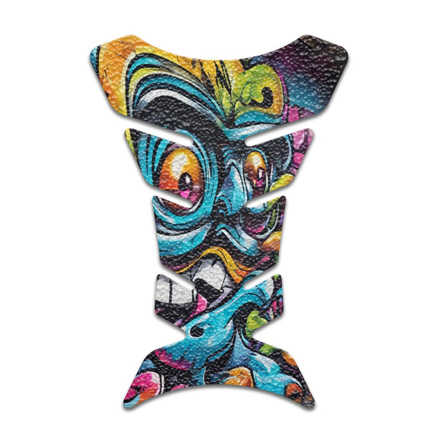 Motorcycle Tank Protectors Tank Pad Gas Anti Slip Pattern Fish Bone Neon Fantasy Art