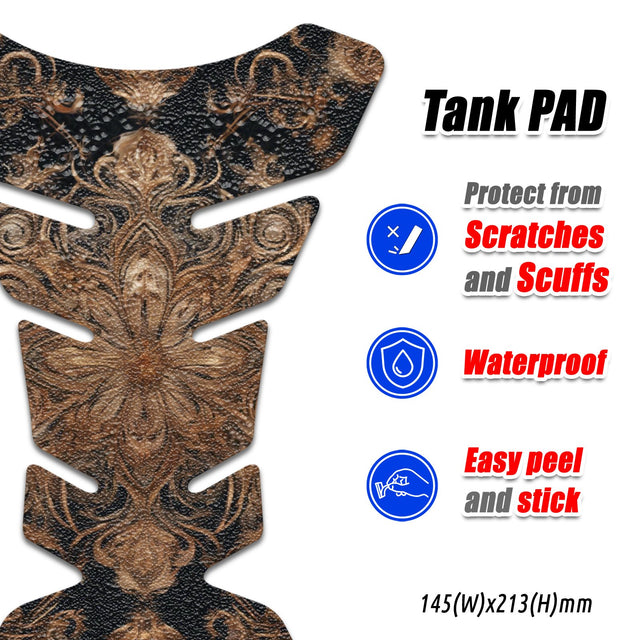 Motorcycle Tank Protectors Tank Pad Gas Anti Slip Pattern Fish Bone Anime Artistic