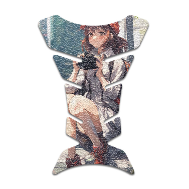Motorcycle Tank Protectors Tank Pad Gas Anti Slip Pattern Fish Bone Abstract Anime