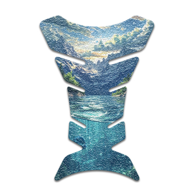 Motorcycle Tank Protectors Tank Pad Gas Anti Slip Pattern Fish Bone Vintage Wave - StickerBao Wheel Sticker Store