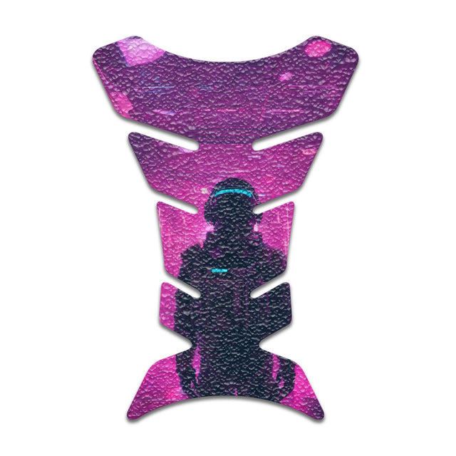 Motorcycle Tank Protectors Tank Pad Gas Anti Slip Pattern Fish Bone Neon Fantasy Art