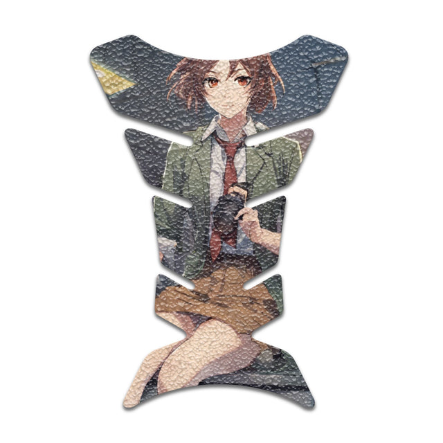Motorcycle Tank Protectors Tank Pad Gas Anti Slip Pattern Fish Bone Abstract Anime