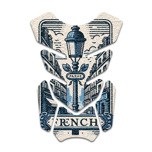 Motorcycle Tank Protectors Gas Tank Pad Shield Anti Slip Pattern Vintage Wave - StickerBao Wheel Sticker Store