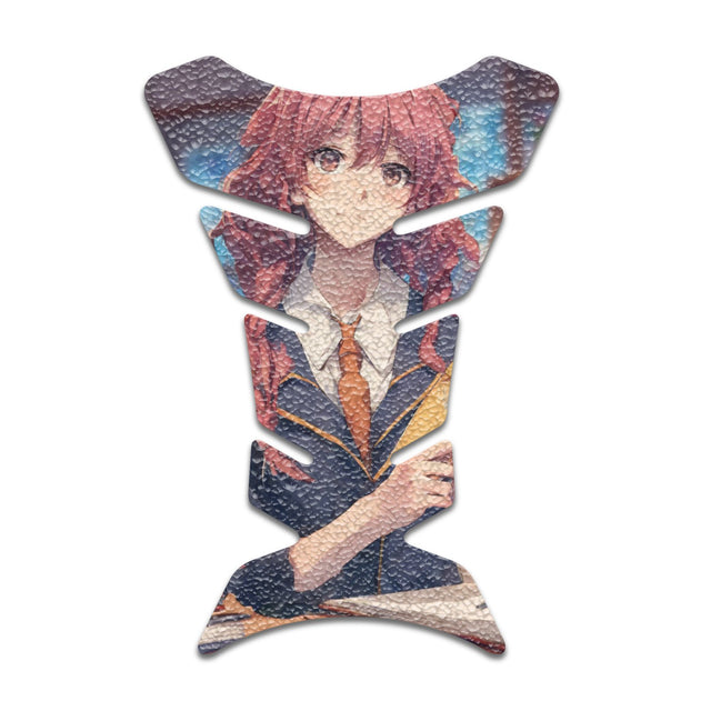 Motorcycle Tank Protectors Tank Pad Gas Anti Slip Pattern Fish Bone Anime Artistic