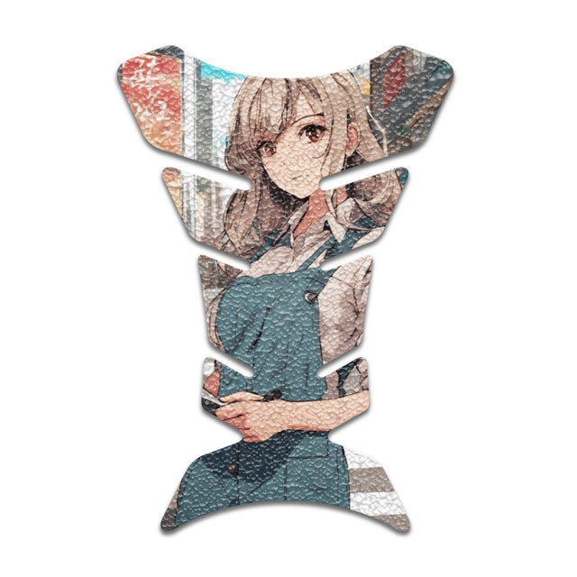 Motorcycle Tank Protectors Tank Pad Gas Anti Slip Pattern Fish Bone Abstract Anime