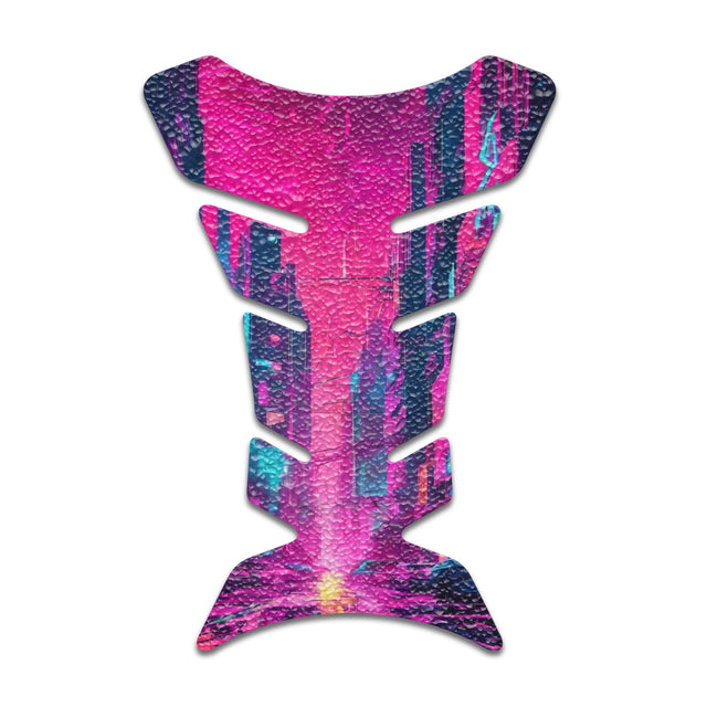 Motorcycle Tank Protectors Tank Pad Gas Anti Slip Pattern Fish Bone Neon Fantasy Art