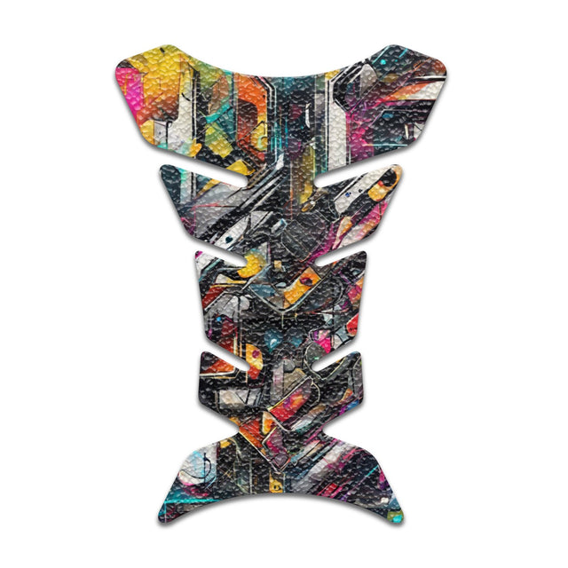 Motorcycle Tank Protectors Tank Pad Gas Anti Slip Pattern Fish Bone Neon Fantasy Art