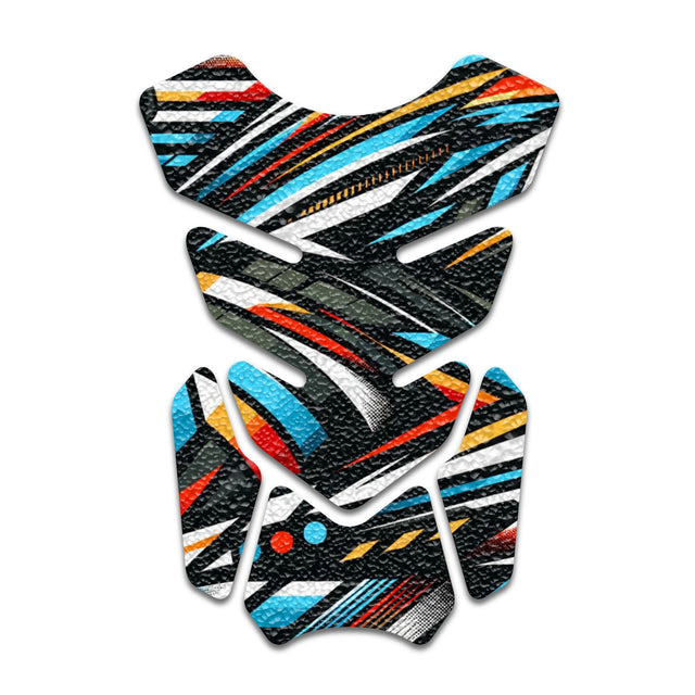 Motorcycle Tank Protectors Gas Tank Pad Shield Anti Slip Pattern Vintage Wave - StickerBao Wheel Sticker Store