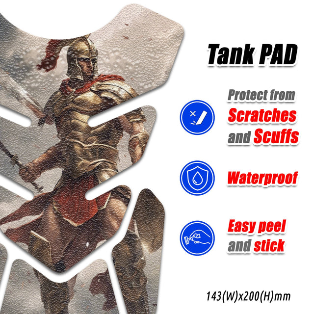 Motorcycle Tank Protectors Gas Tank Pad Shield Anti Slip Pattern Vintage Wave - StickerBao Wheel Sticker Store