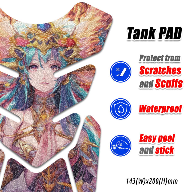 Motorcycle Tank Protectors Gas Tank Pad Shield Anti Slip Pattern Abstract Anime