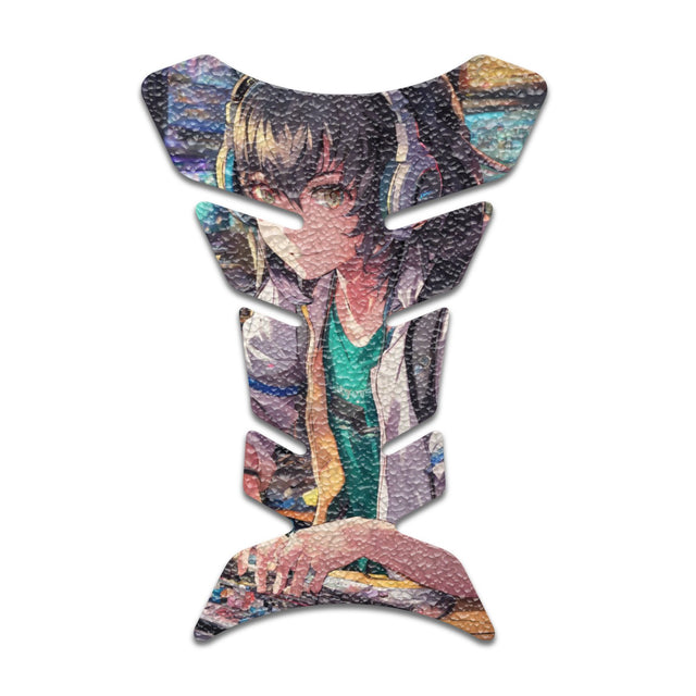Motorcycle Tank Protectors Tank Pad Gas Anti Slip Pattern Fish Bone Abstract Anime