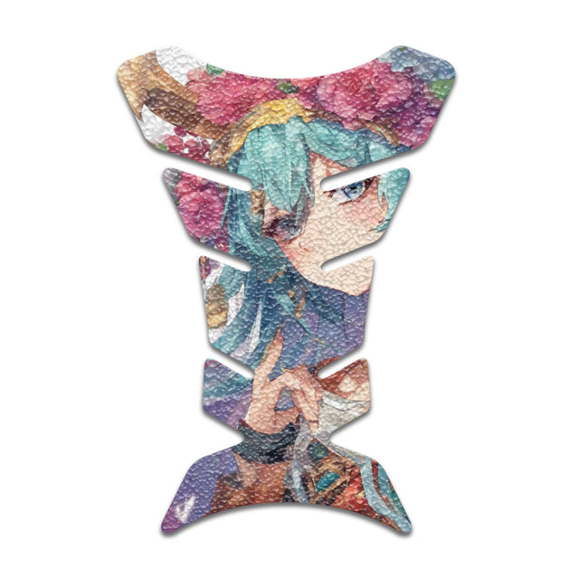 Motorcycle Tank Protectors Tank Pad Gas Anti Slip Pattern Fish Bone Anime Artistic