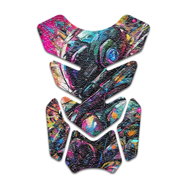 Motorcycle Tank Protectors Gas Tank Pad Shield Anti Slip Pattern Neon Fantasy Art