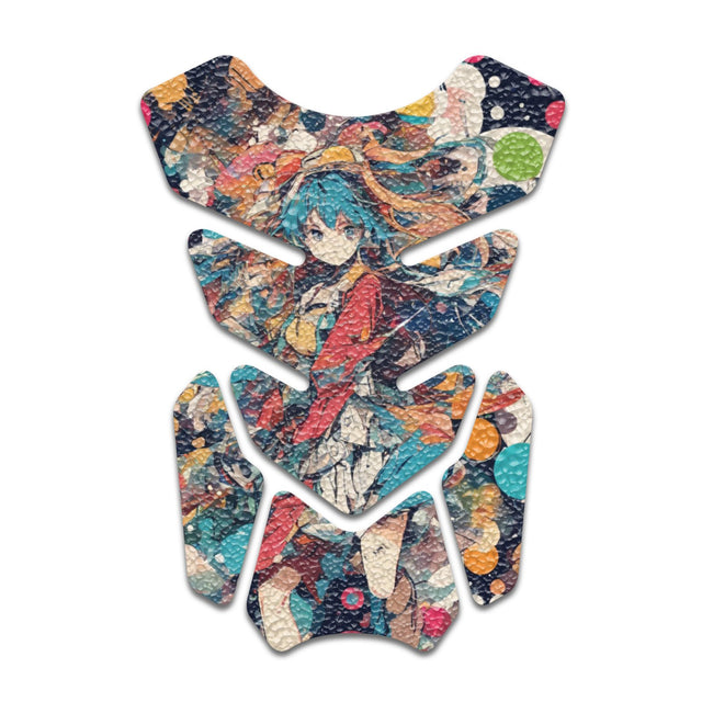 Motorcycle Tank Protectors Gas Tank Pad Shield Anti Slip Pattern Abstract Anime