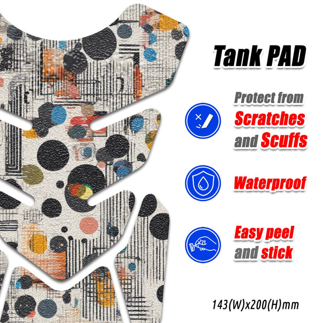 Motorcycle Tank Protectors Gas Tank Pad Shield Anti Slip Pattern Abstract Anime