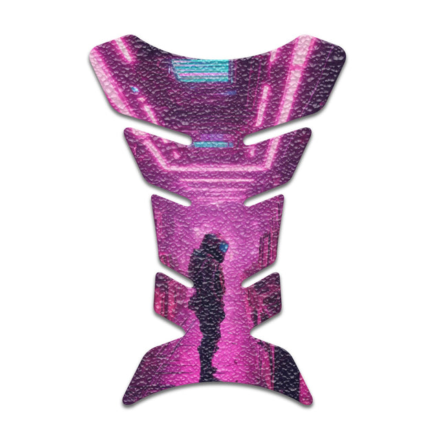 Motorcycle Tank Protectors Tank Pad Gas Anti Slip Pattern Fish Bone Neon Fantasy Art