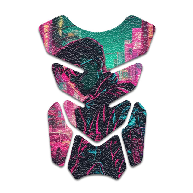 Motorcycle Tank Protectors Gas Tank Pad Shield Anti Slip Pattern Neon Fantasy Art