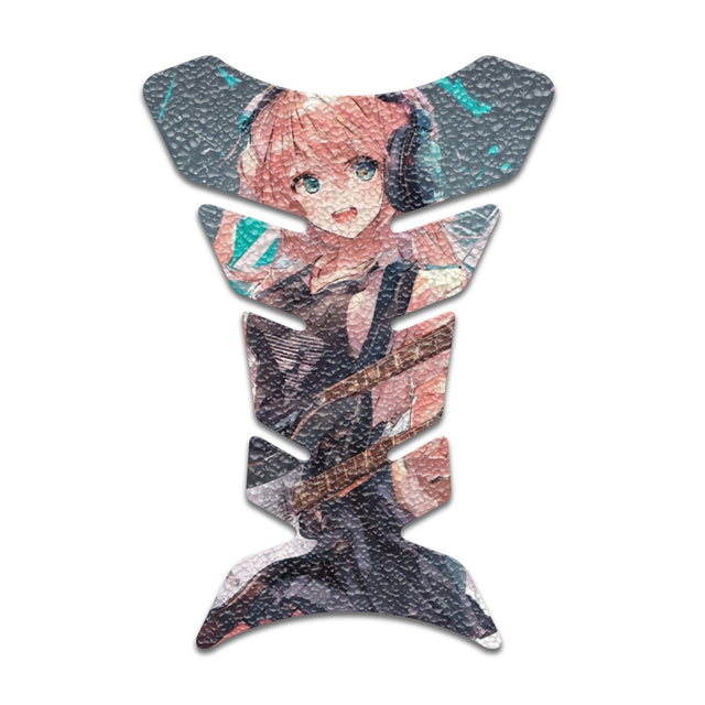 Motorcycle Tank Protectors Tank Pad Gas Anti Slip Pattern Fish Bone Abstract Anime