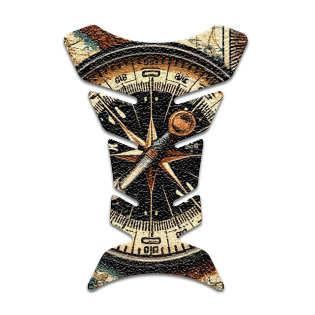 Motorcycle Tank Protectors Tank Pad Gas Anti Slip Pattern Fish Bone Vintage Wave - StickerBao Wheel Sticker Store