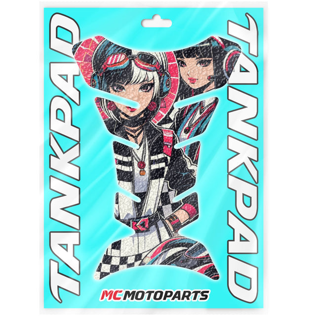Motorcycle Tank Protectors Tank Pad Gas Anti Slip Pattern Fish Bone Vintage Wave - StickerBao Wheel Sticker Store