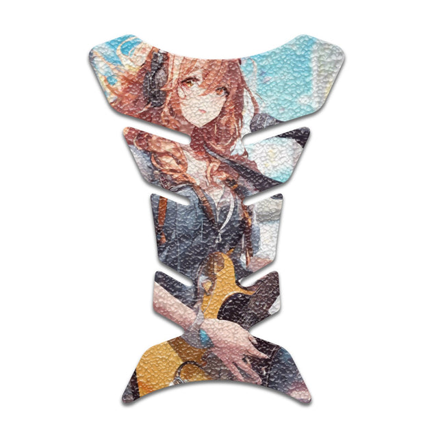 Motorcycle Tank Protectors Tank Pad Gas Anti Slip Pattern Fish Bone Anime Artistic