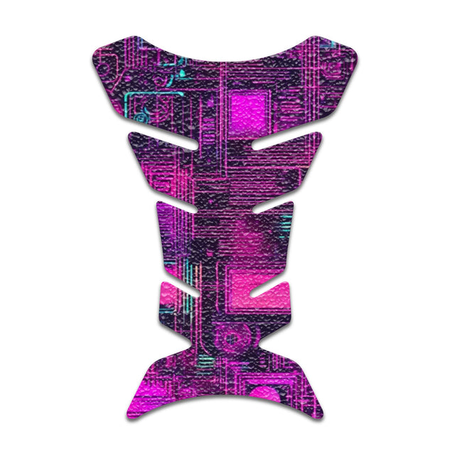 Motorcycle Tank Protectors Tank Pad Gas Anti Slip Pattern Fish Bone Neon Fantasy Art