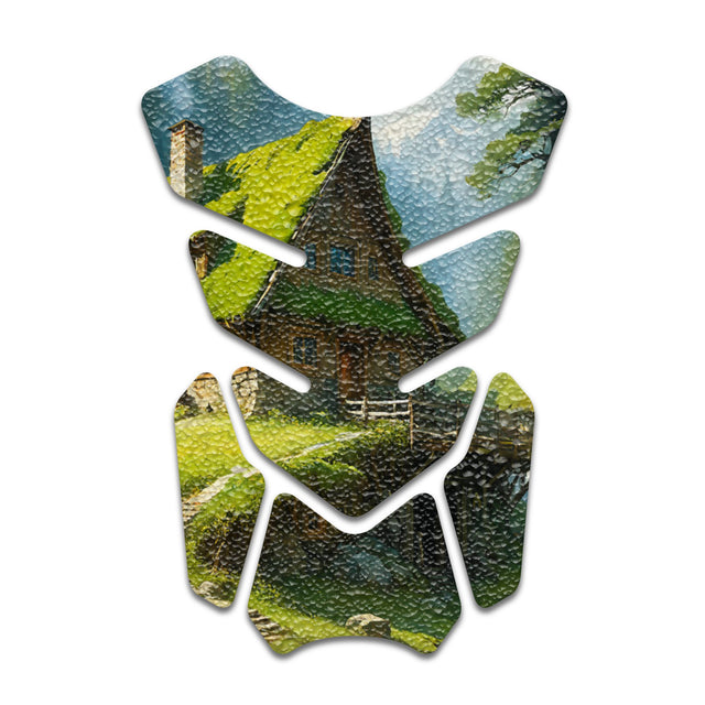 Motorcycle Tank Protectors Gas Tank Pad Shield Anti Slip Pattern Vintage Wave - StickerBao Wheel Sticker Store