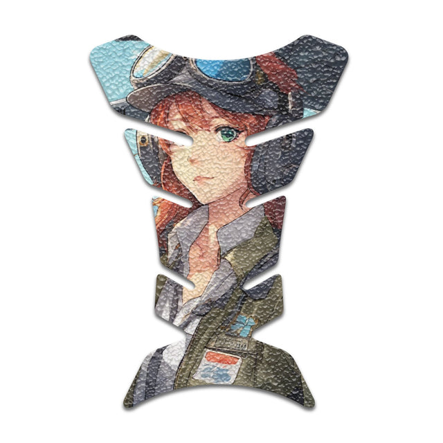Motorcycle Tank Protectors Tank Pad Gas Anti Slip Pattern Fish Bone Anime Artistic