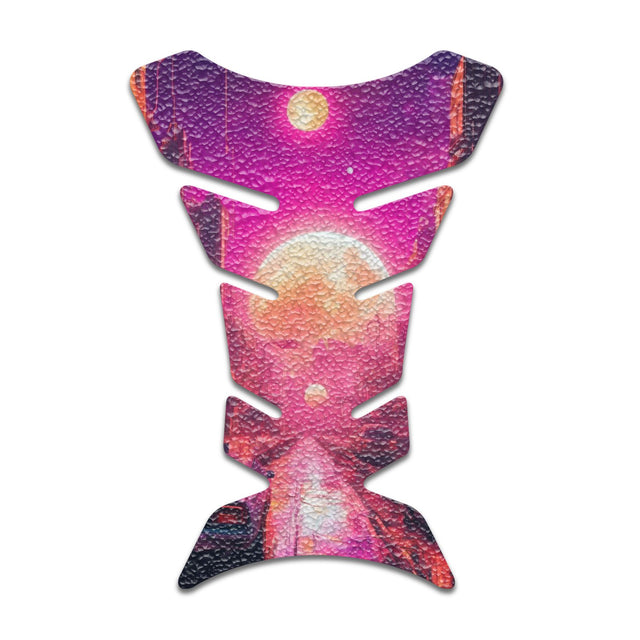 Motorcycle Tank Protectors Tank Pad Gas Anti Slip Pattern Fish Bone Neon Fantasy Art