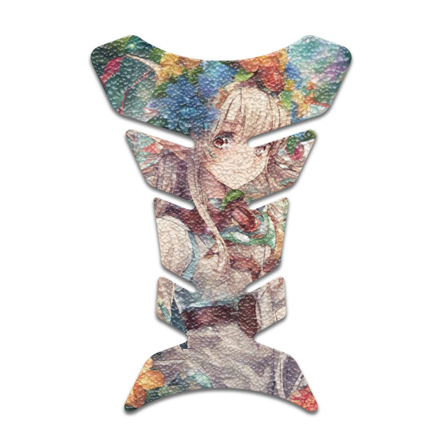 Motorcycle Tank Protectors Tank Pad Gas Anti Slip Pattern Fish Bone Abstract Anime