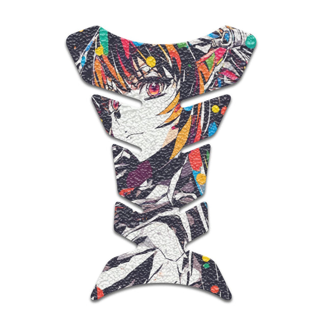 Motorcycle Tank Protectors Tank Pad Gas Anti Slip Pattern Fish Bone Abstract Anime