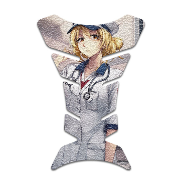 Motorcycle Tank Protectors Tank Pad Gas Anti Slip Pattern Fish Bone Anime Artistic