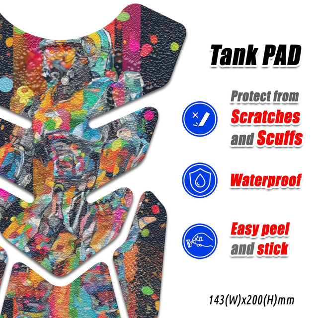 Motorcycle Tank Protectors Gas Tank Pad Shield Anti Slip Pattern Anime Artistic