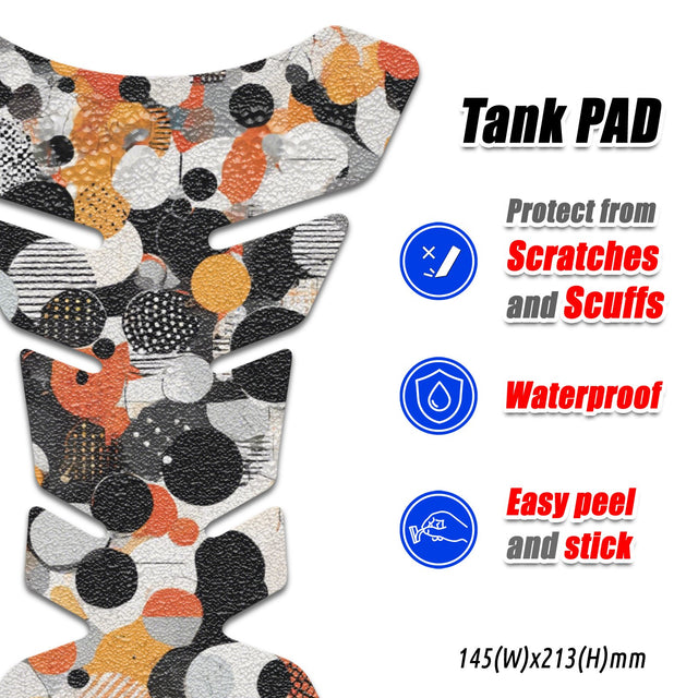 Motorcycle Tank Protectors Tank Pad Gas Anti Slip Pattern Fish Bone Abstract Anime
