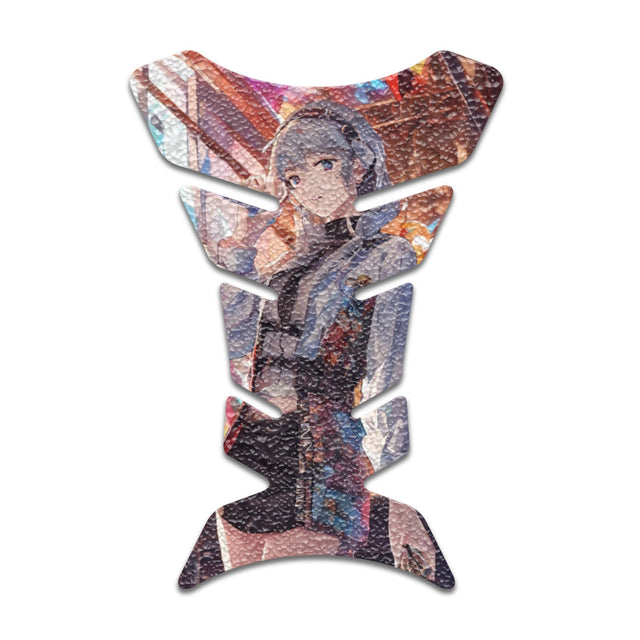Motorcycle Tank Protectors Tank Pad Gas Anti Slip Pattern Fish Bone Anime Artistic