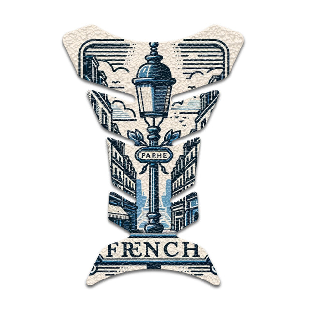 Motorcycle Tank Protectors Tank Pad Gas Anti Slip Pattern Fish Bone Vintage Wave - StickerBao Wheel Sticker Store