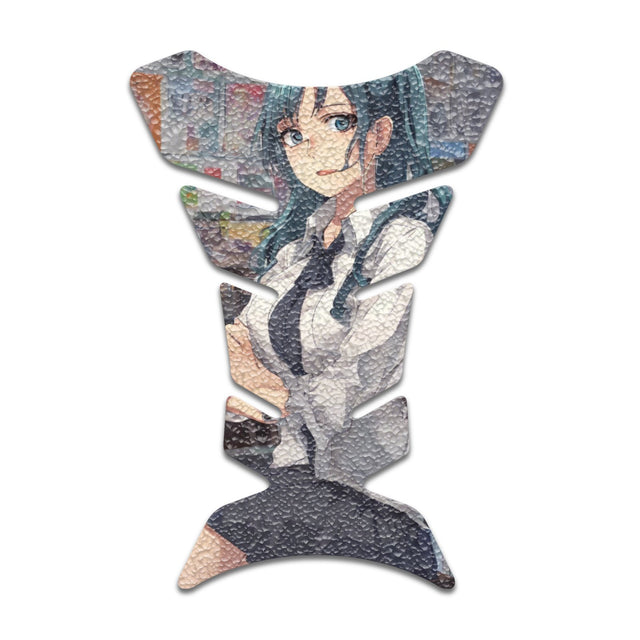 Motorcycle Tank Protectors Tank Pad Gas Anti Slip Pattern Fish Bone Abstract Anime