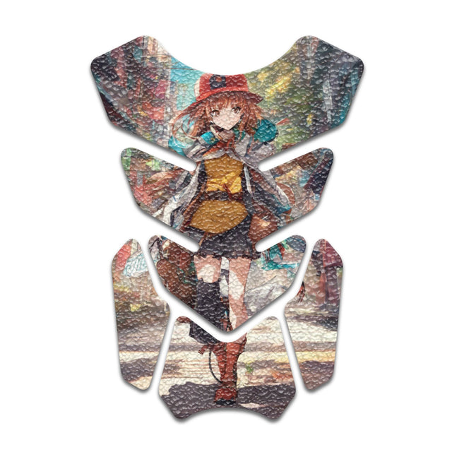 Motorcycle Tank Protectors Gas Tank Pad Shield Anti Slip Pattern Abstract Anime