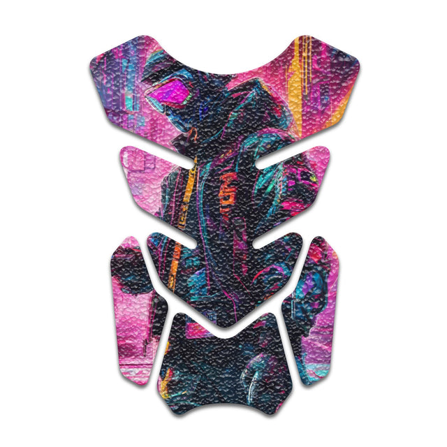 Motorcycle Tank Protectors Gas Tank Pad Shield Anti Slip Pattern Neon Fantasy Art