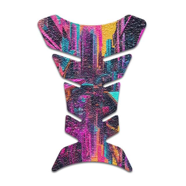 Motorcycle Tank Protectors Tank Pad Gas Anti Slip Pattern Fish Bone Neon Fantasy Art
