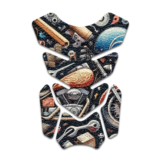 Motorcycle Tank Protectors Gas Tank Pad Shield Anti Slip Pattern Japanese Sci Fi